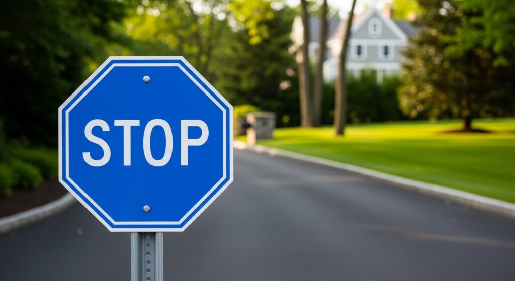 What Does a Blue Stop Sign Mean