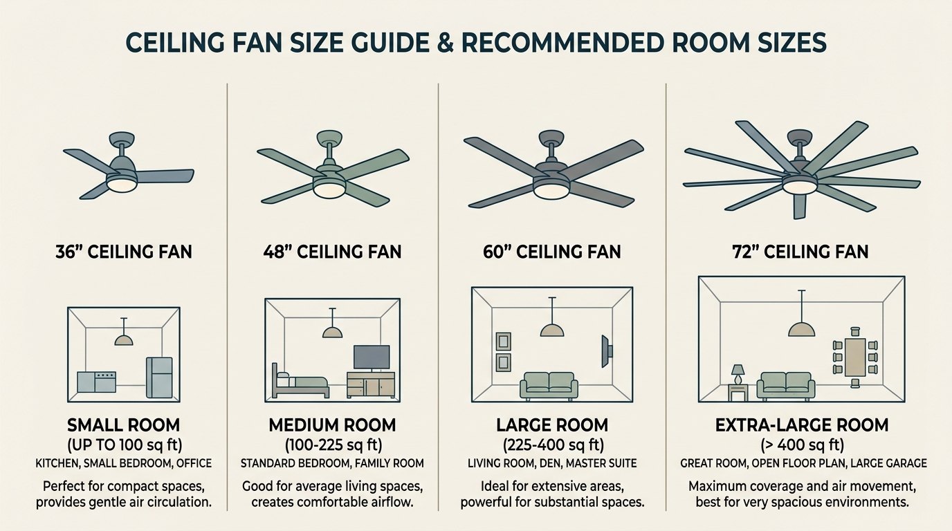 Ceiling Fan Size Guide: Pick the Right Fan for Any Room